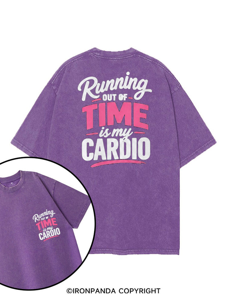RUNNING OUT OF TIME IS MY CARDIO printed Gym Shirt