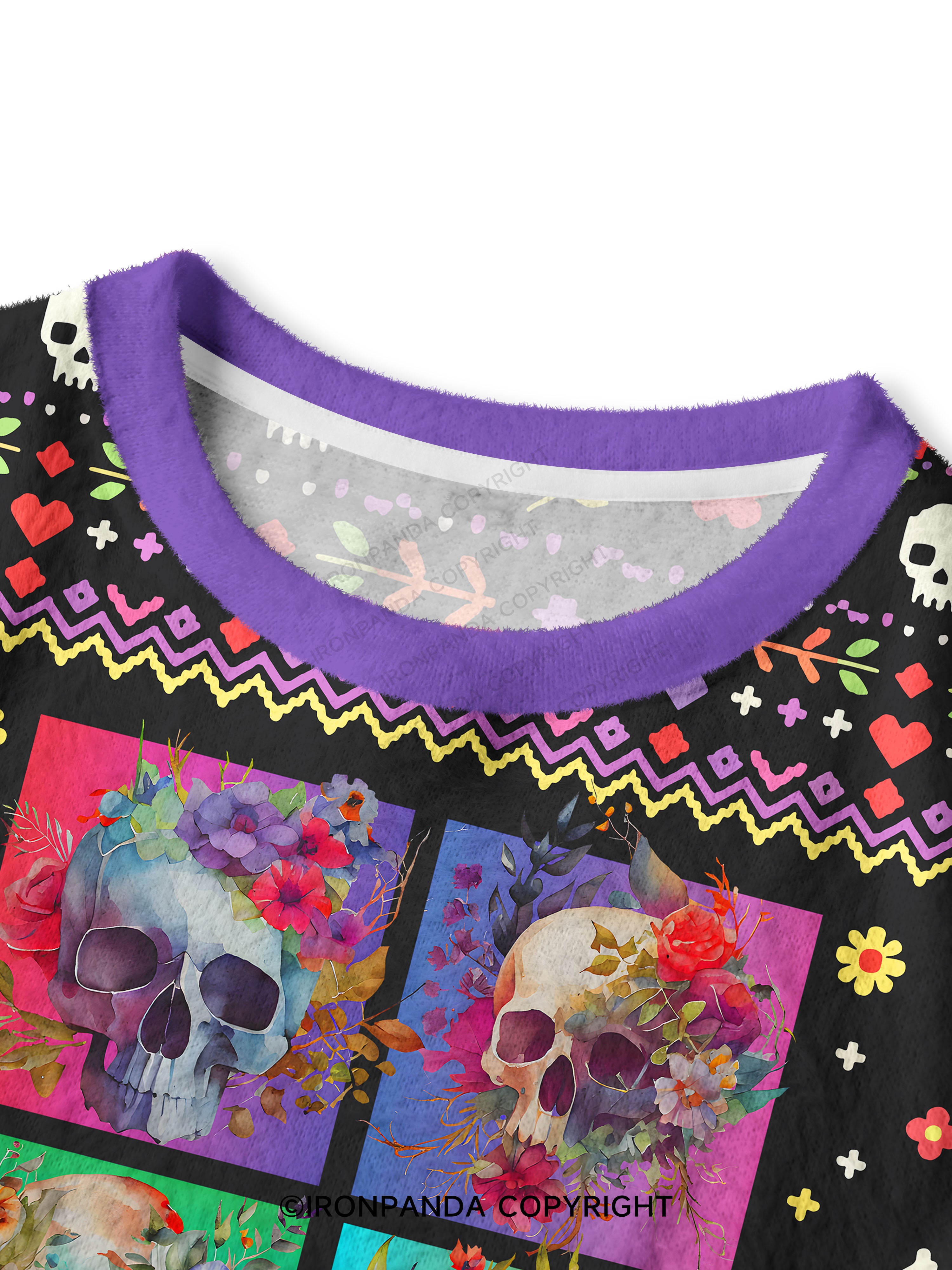 Skull Aesthetic Crop Ugly Sweater