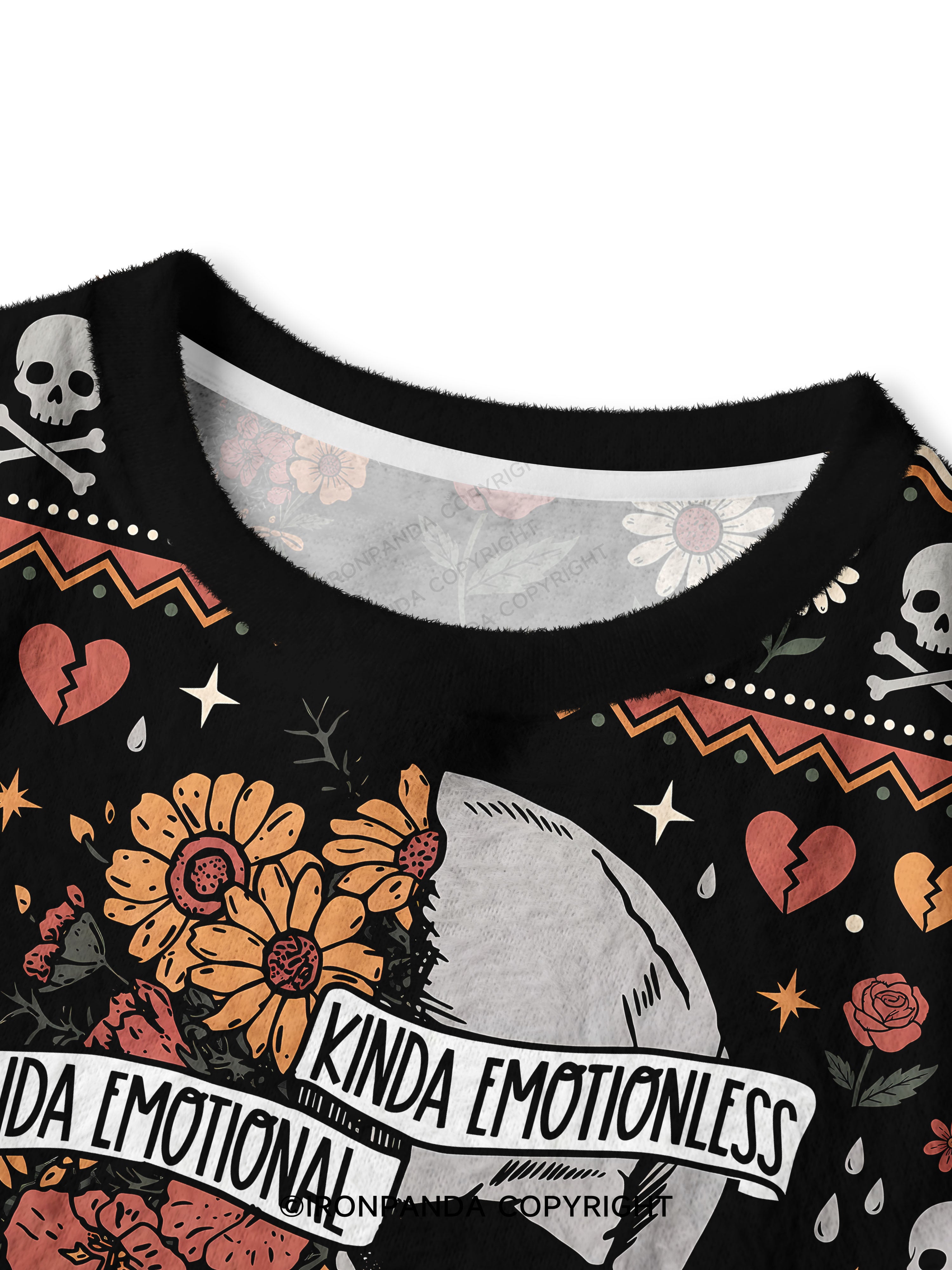 KINDA EMOTIONAL KINDA EMOTIONLESS Crop Ugly Sweater