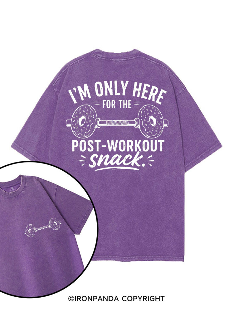I'M ONLY HERE FOR THE POST-WORKOUT SNACK DONUT printed Gym Shirt