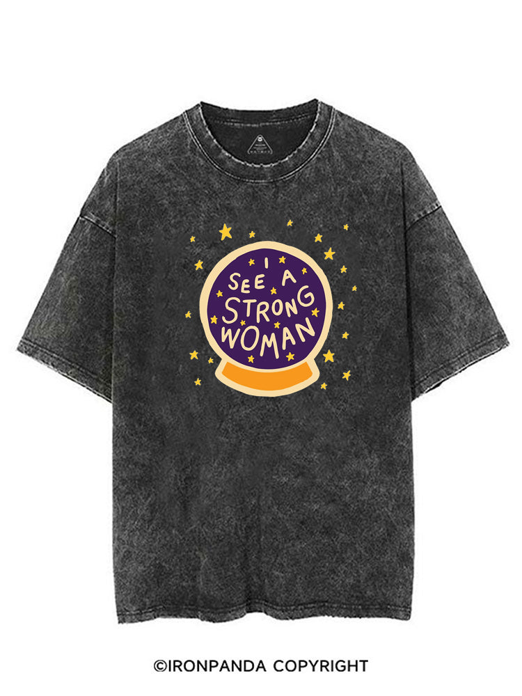 I see a strong woman Crystal Ball VINTAGE GYM SHIRT