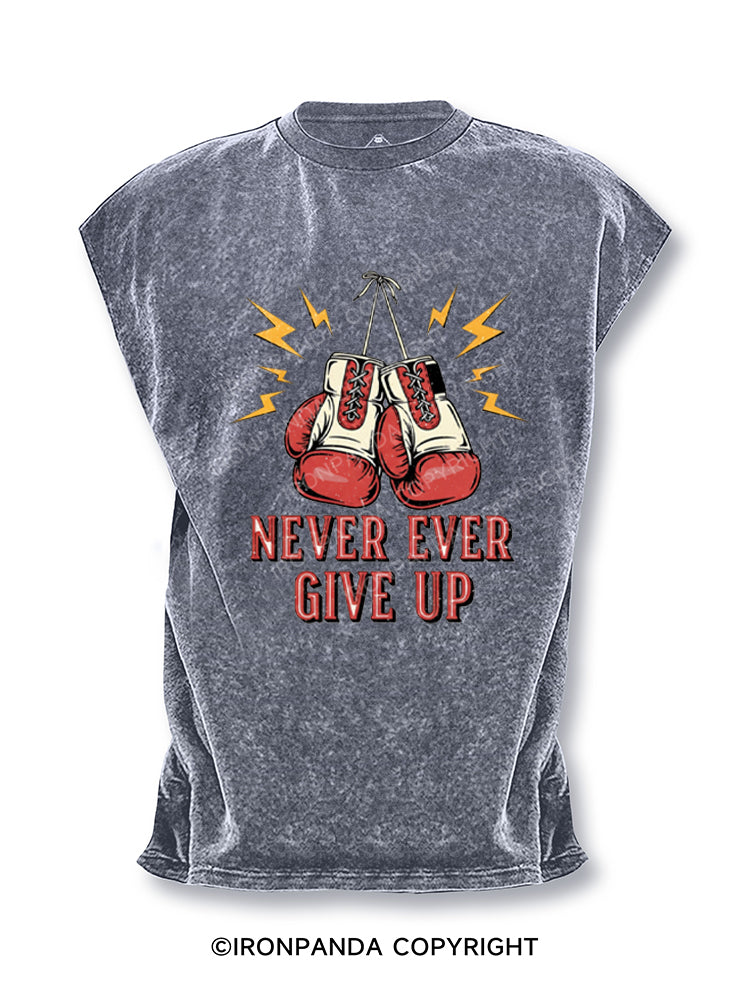 Never Give Up Boxing Gloves Cut Off Tank