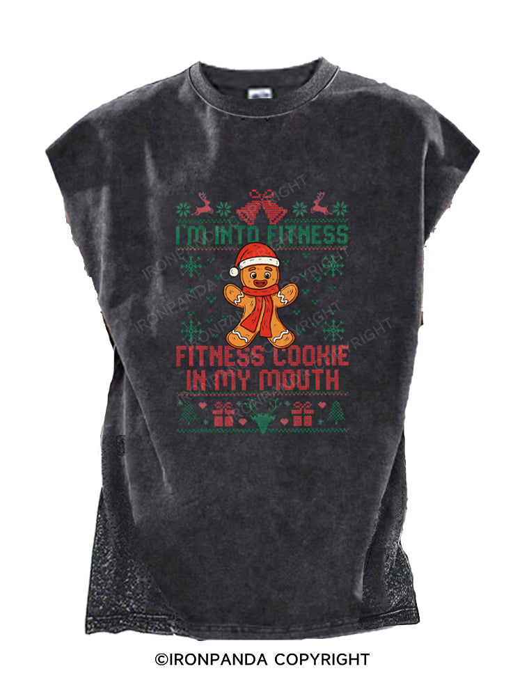Jolliest Bunch of Fitness Cookie Christmas Cut Off Tank