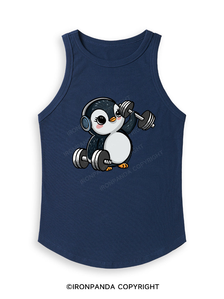 DUMBBELL PENGUIN Fitted Tank Top
