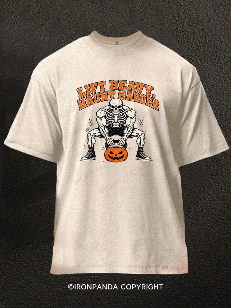 Lift Heavy Haunt Harder Washed Gym Shirt