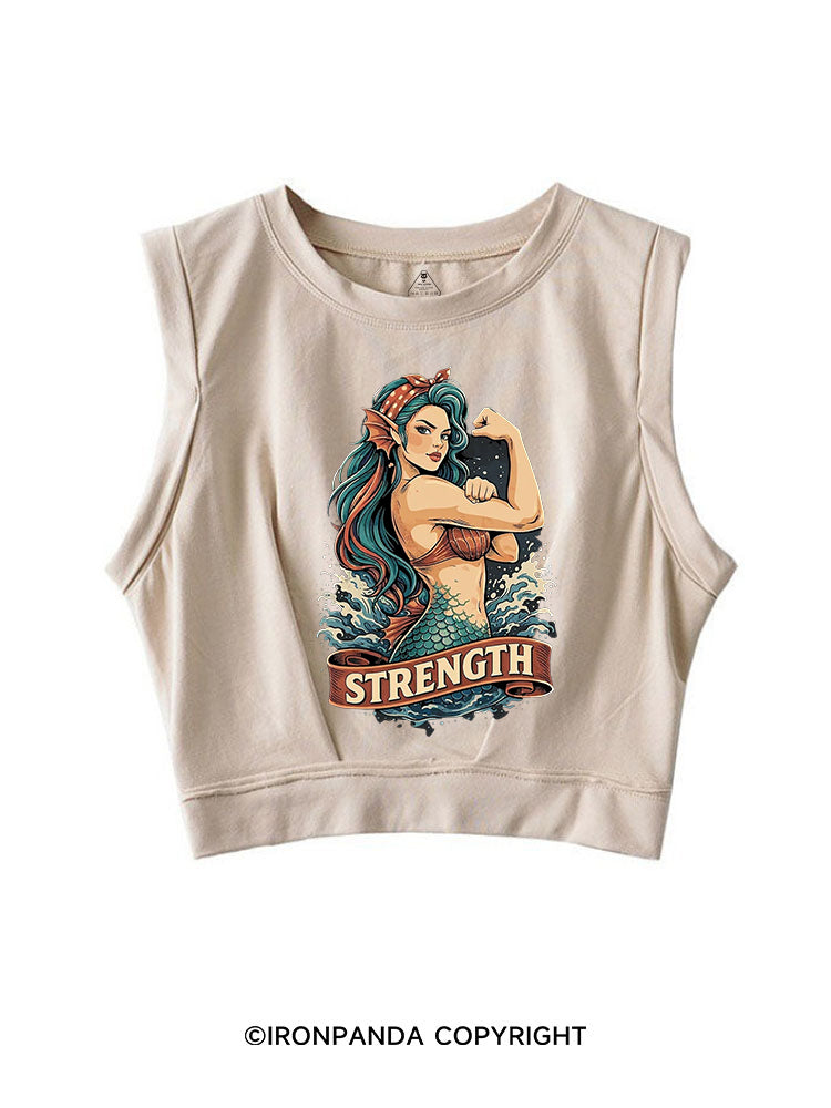 STRENGTH STRONG MERMAID SLEEVELESS CROP TOPS