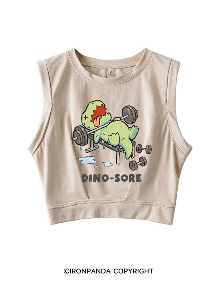 DINO-SORE FUNNY SLEEVELESS CROP TOPS