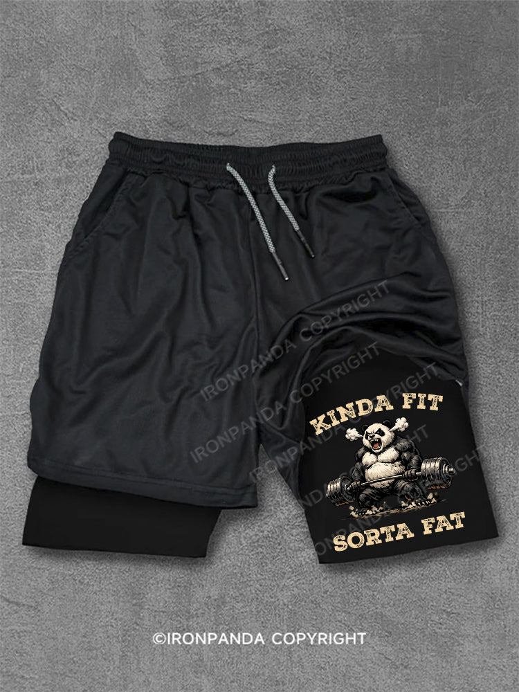 Kinda Fit Sorta Fat Panda Weightlifting Performance Training Shorts