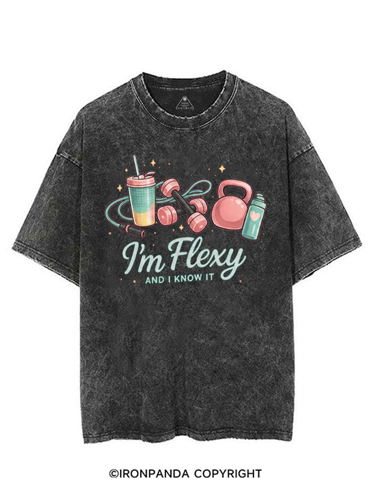 I'm Flexy And I Know It Gym VINTAGE GYM SHIRT