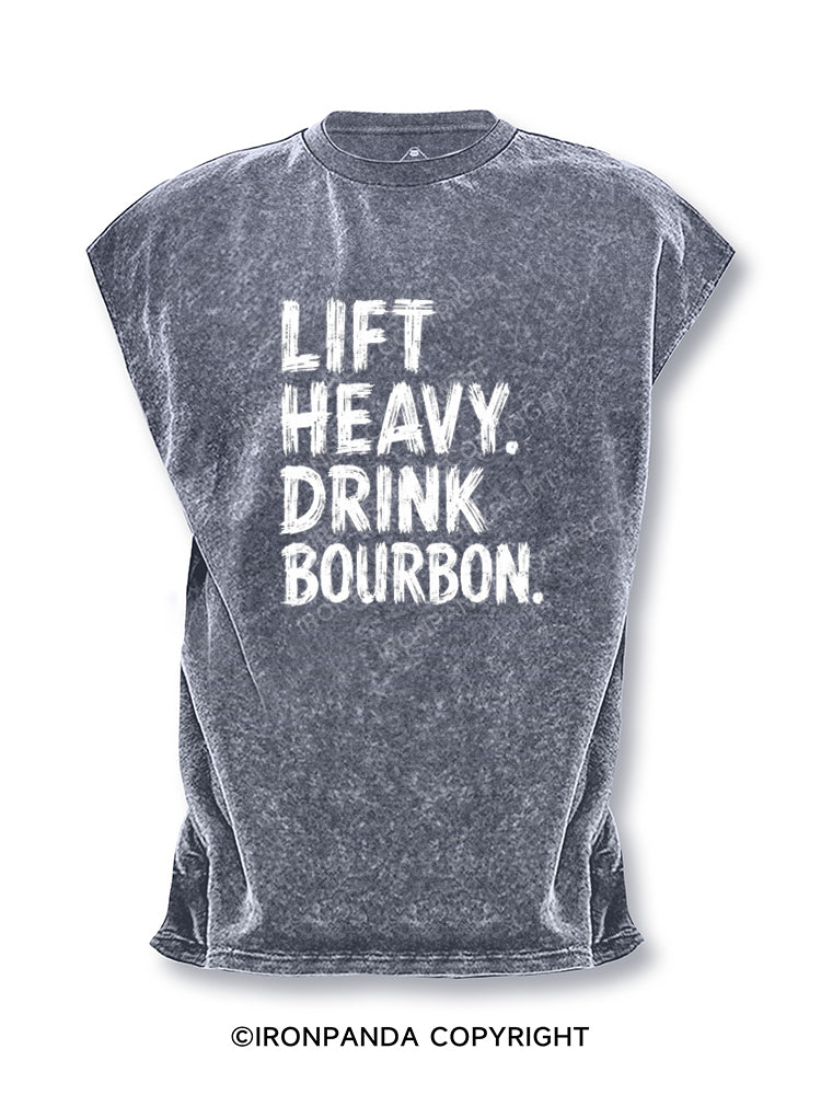 Lift Heavy Drink Bourbon Cut Off Tank