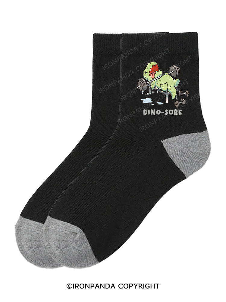 DINO-SORE FUNNY Crew Socks