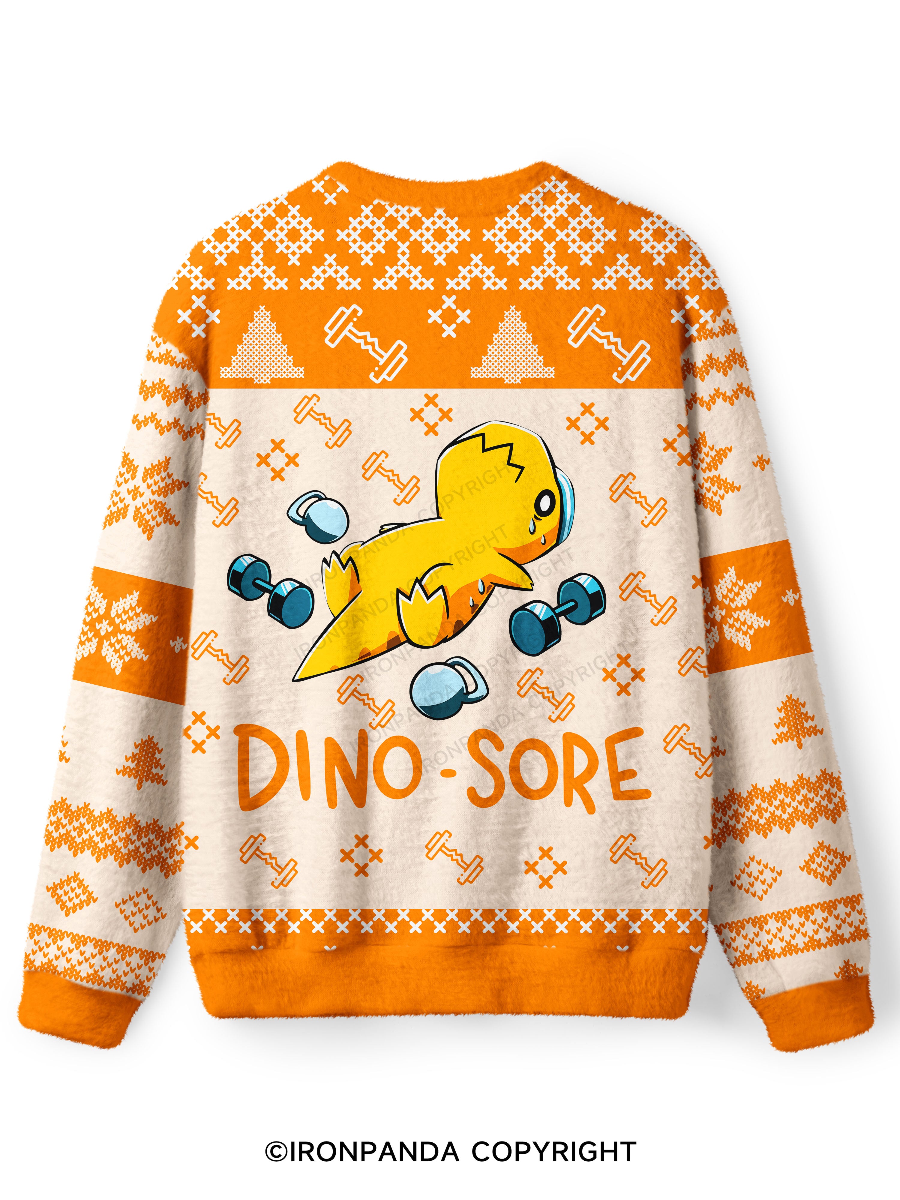DINO SORE Ugly Fuzzy Fleece Sweater