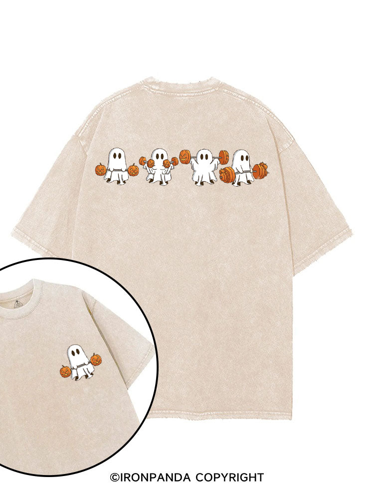 WEIGHT LIFTING GHOSTS FUNNY FITNESS printed Gym Shirt