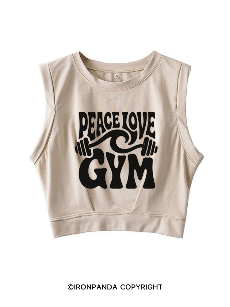 PEACE LOVE GYM SLEEVELESS CROP TOPS