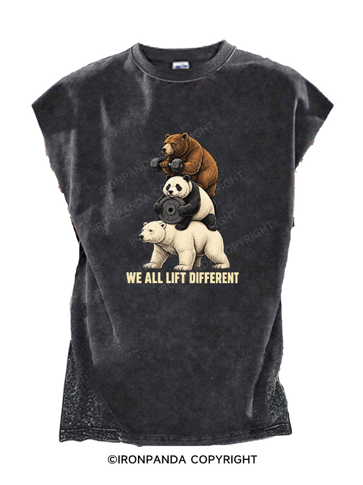 WE ALL LIFT DIFFERENT FUNNY Cut Off Tank