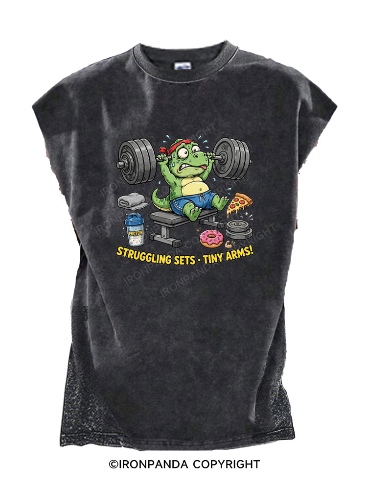 Funny T-Rex Struggling Sets Tiny Arms Cut Off Tank