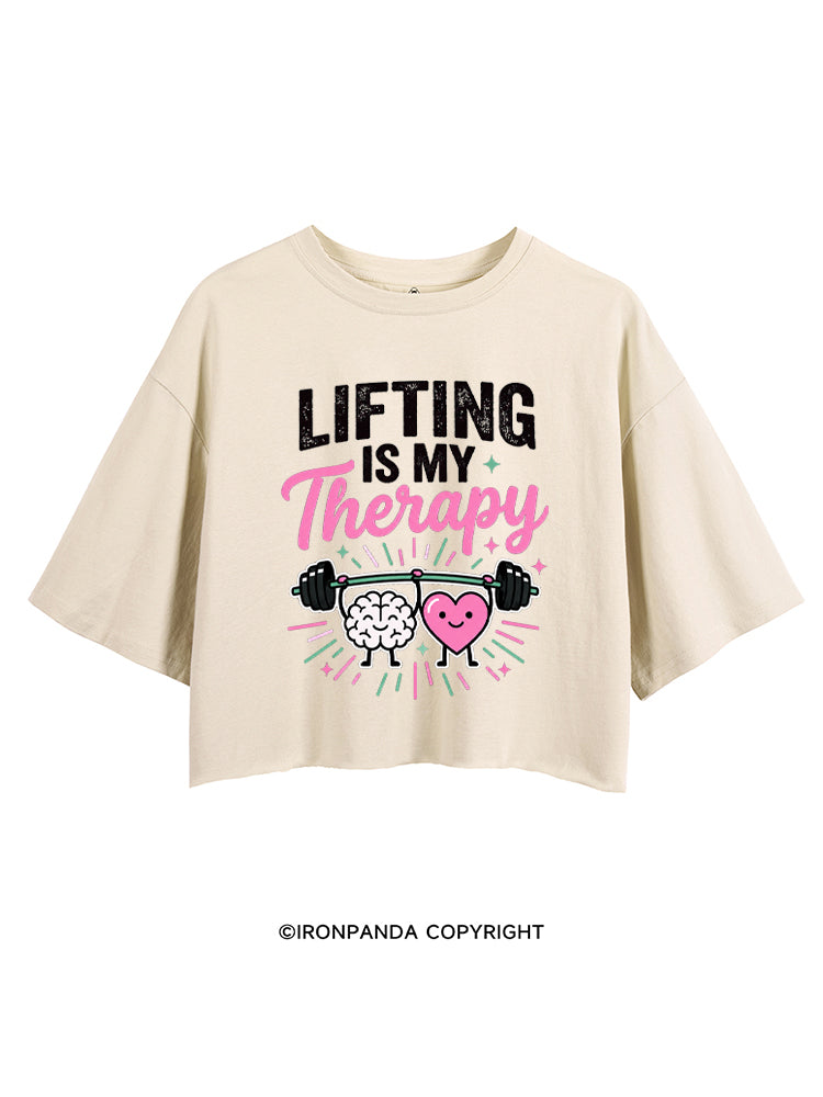 Lifting Is My Therapy CROP TOPS