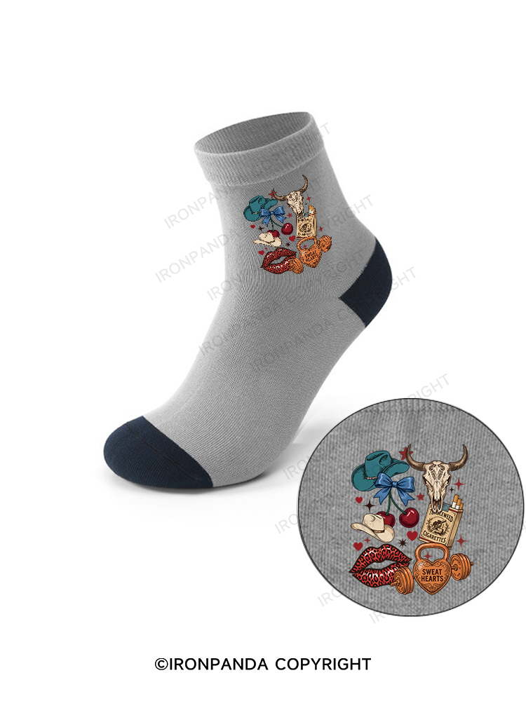 Sweat Hearts Western Gym Crew Socks