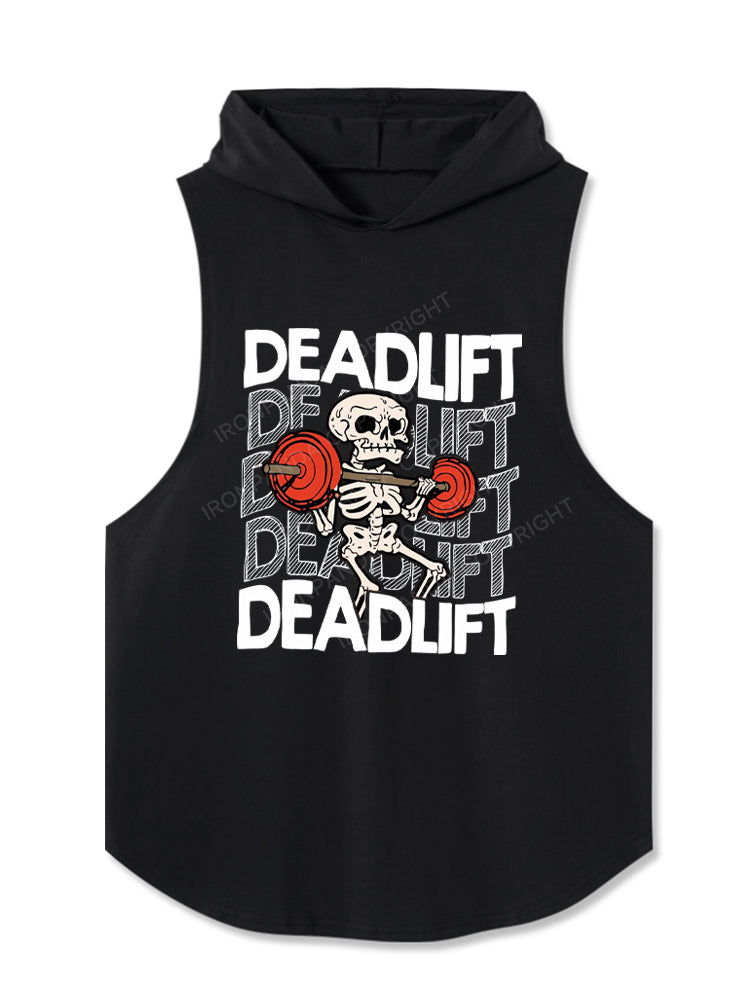 Skeleton Deadlift Funny Halloween Hooded Tank