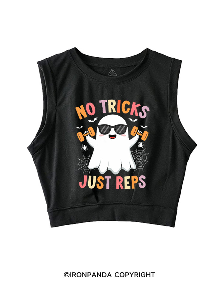 NO TRICKS JUST REPS CUTE GHOST SLEEVELESS CROP TOPS