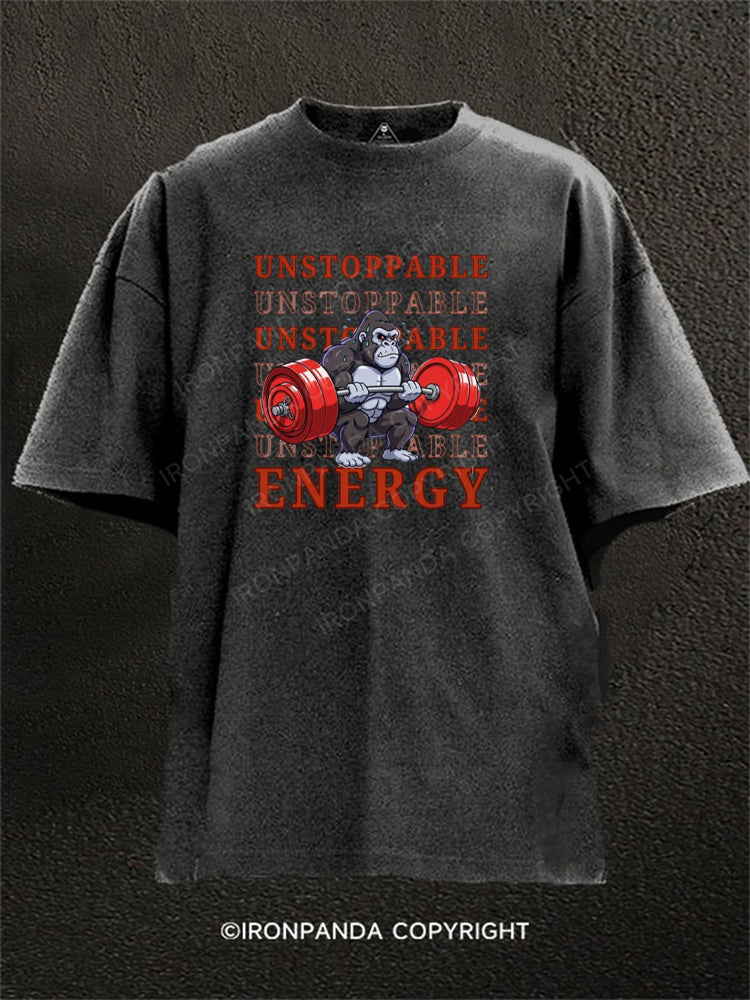UNSTOPPABLE ENERGY GORILLA Washed Gym Shirt
