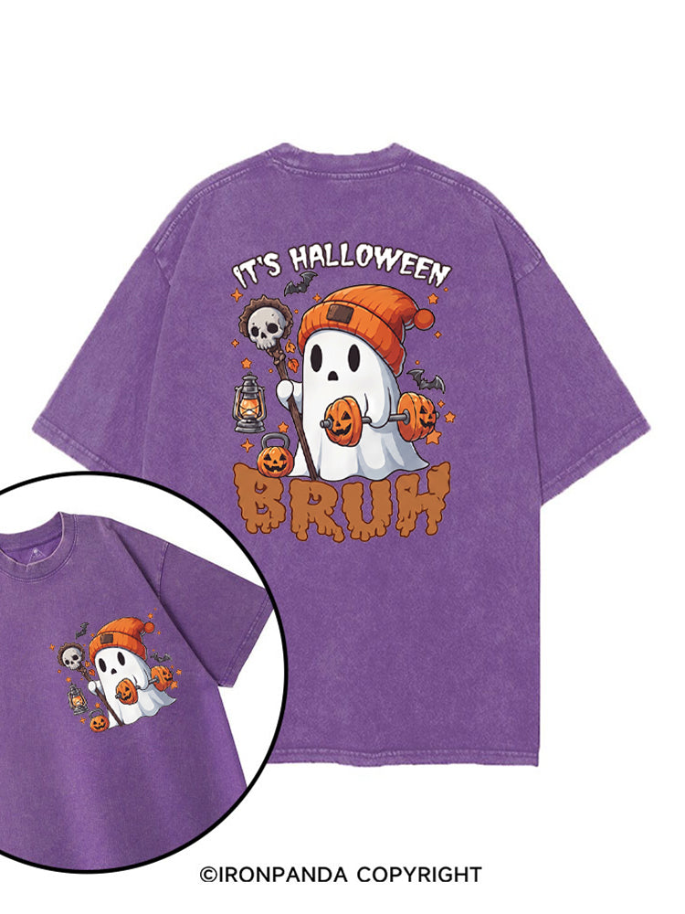 IT'S HALLOWEEN BRUH printed Gym Shirt