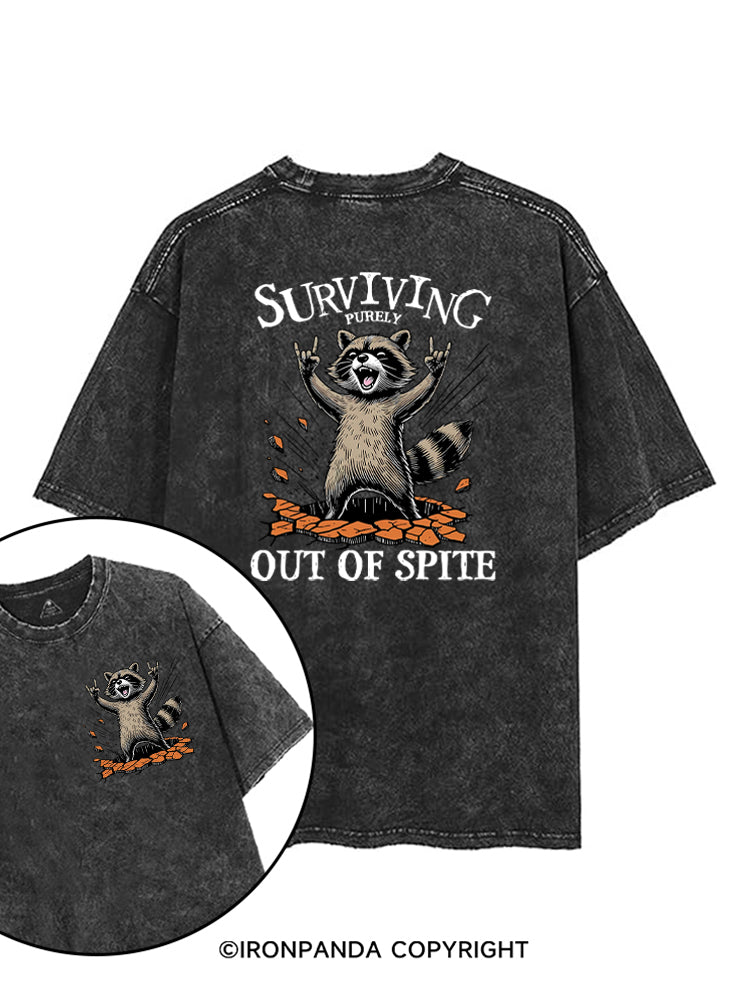 Raccoon Surviving Purely Out of Spite printed Gym Shirt
