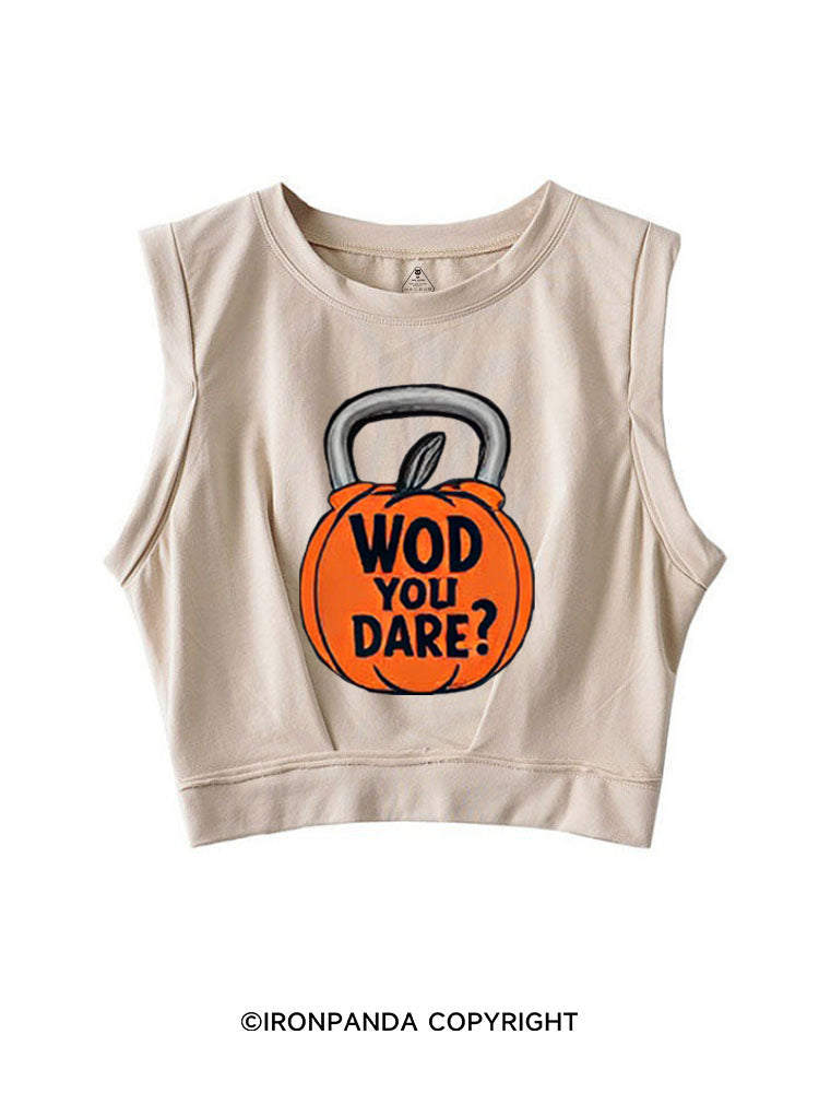 WOD YOU DARE SLEEVELESS CROP TOPS