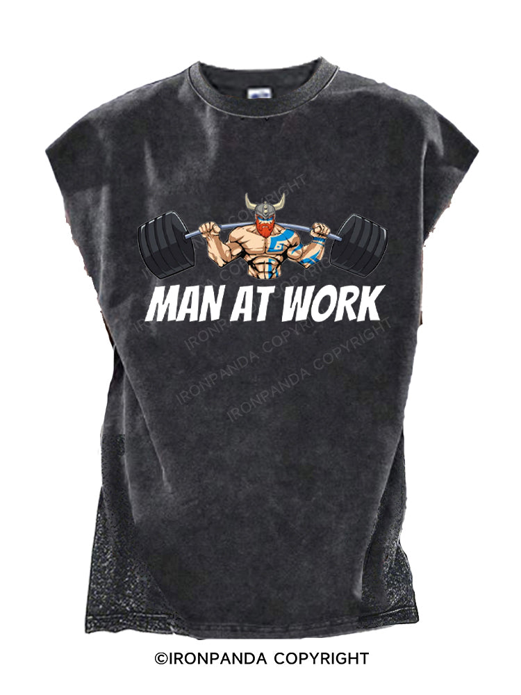 MAN AT WORK Cut Off Tank