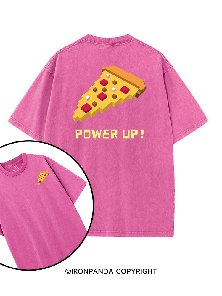 POWER UP! CHEAT DAY PIZZA printed Gym Shirt