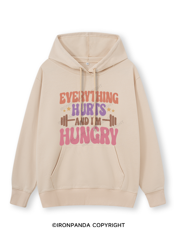 Everything Hurts and I'm Hungry Letter Classic Gym Hoodie