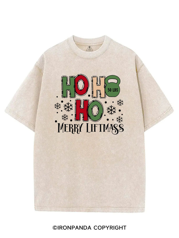 HOHOHO MERRY LIFTMASS VINTAGE GYM SHIRT