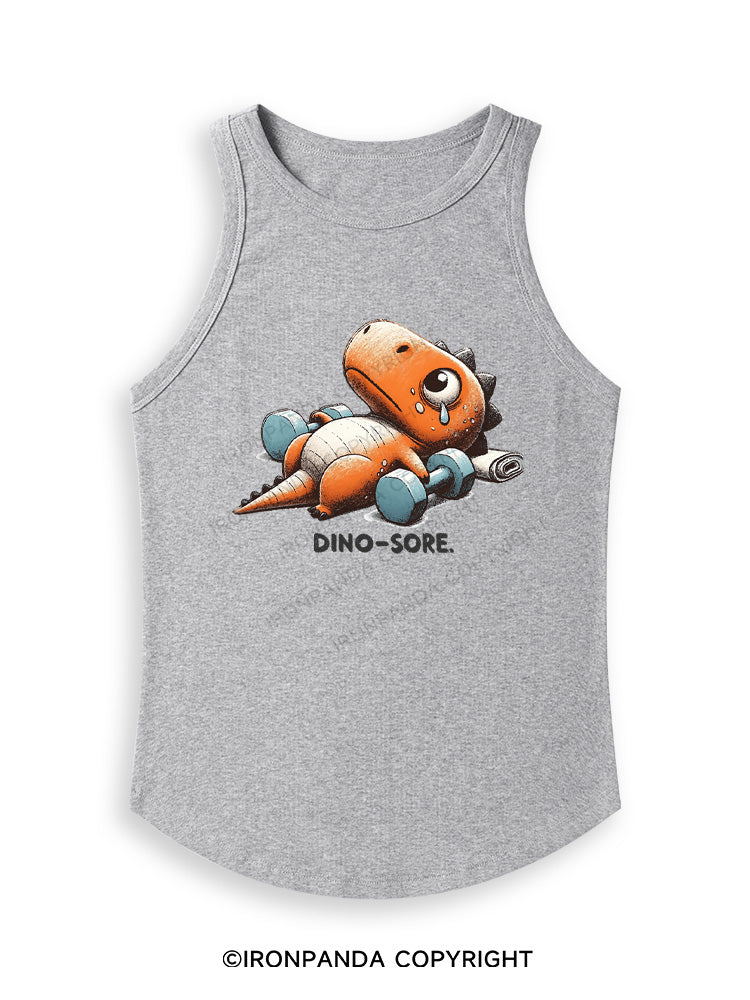 DINO-SORE AFTER WORKOUT Fitted Tank Top