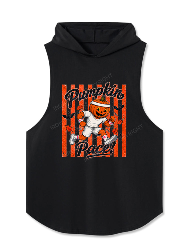Halloween Pumpkin Running Hooded Tank