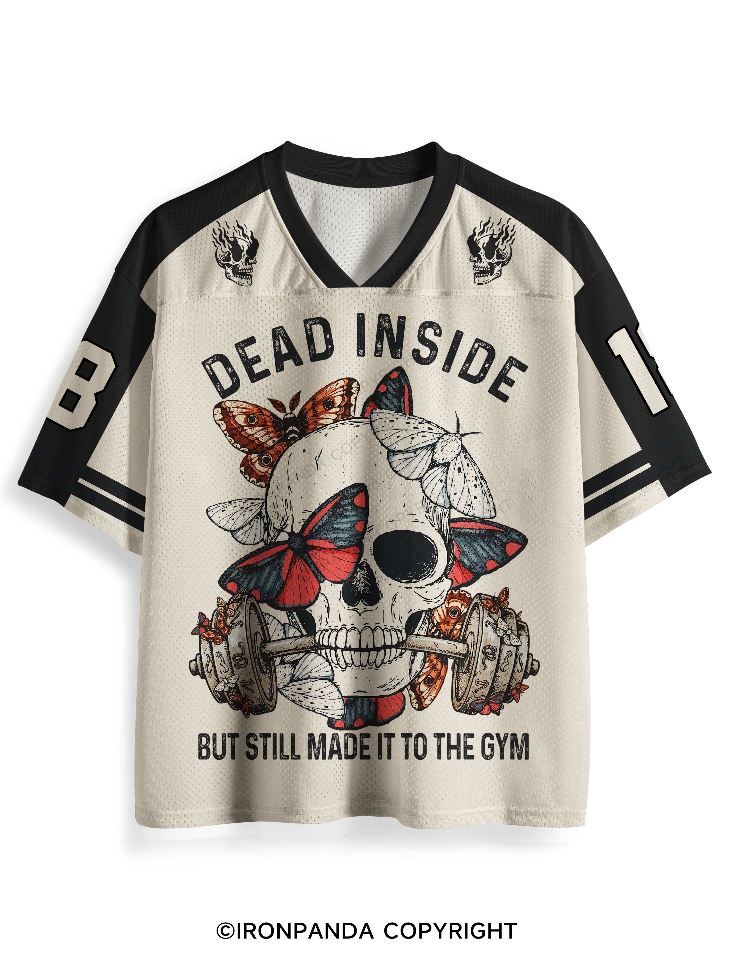 DEAD INSIDE BUT STILL MADE IT TO THE GYM SKELETON Mesh Jersey