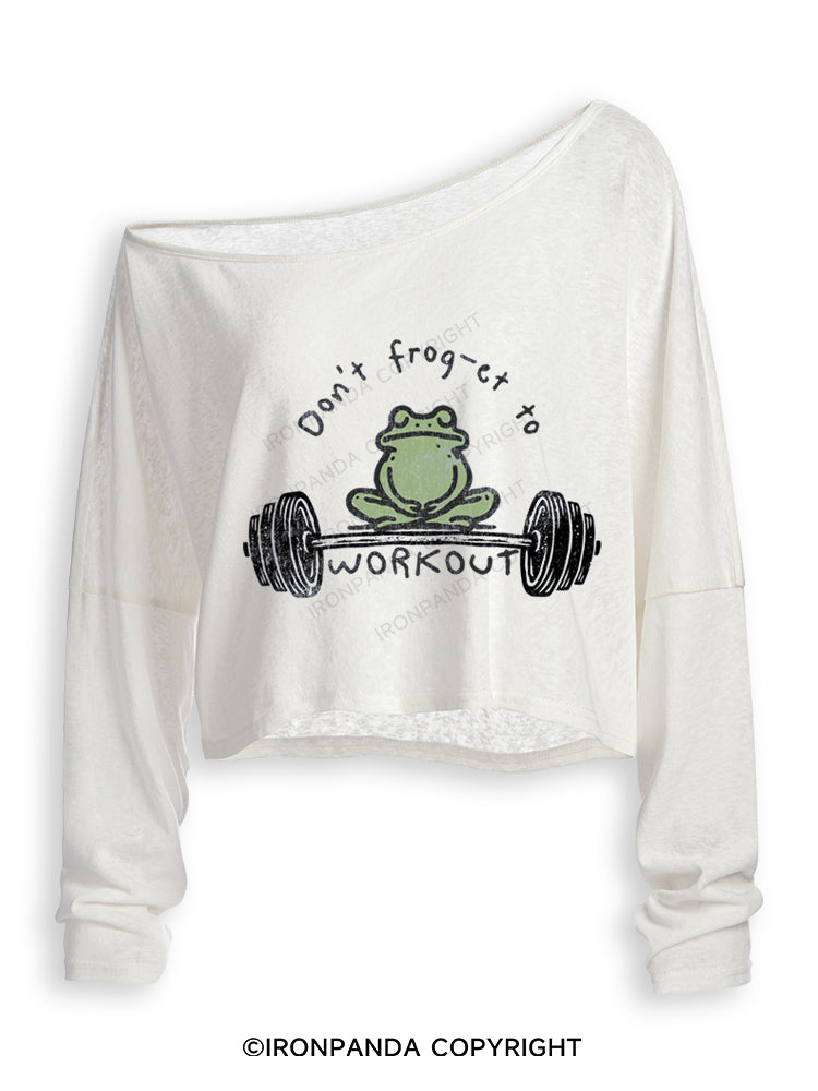 Don't frog-et to WORKOUT Off Shoulder Long Sleeve Crop Top