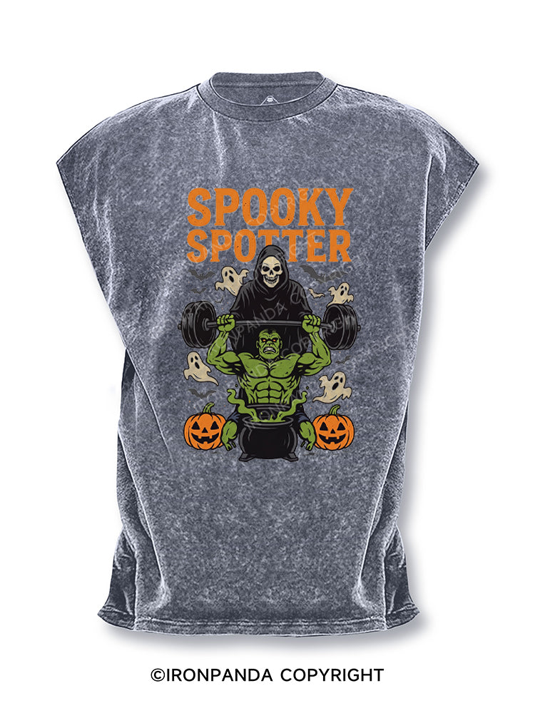 Spooky Spotter Skeleton Halloween Cut Off Tank