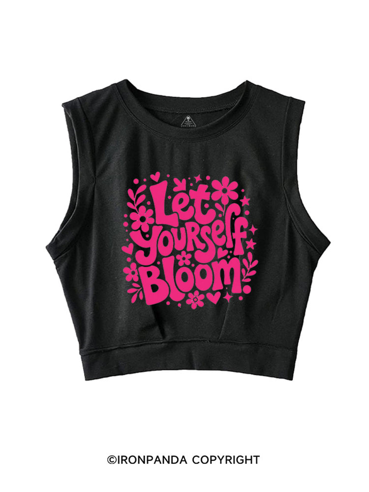 LET YOURSELF BLOOM SLEEVELESS CROP TOPS