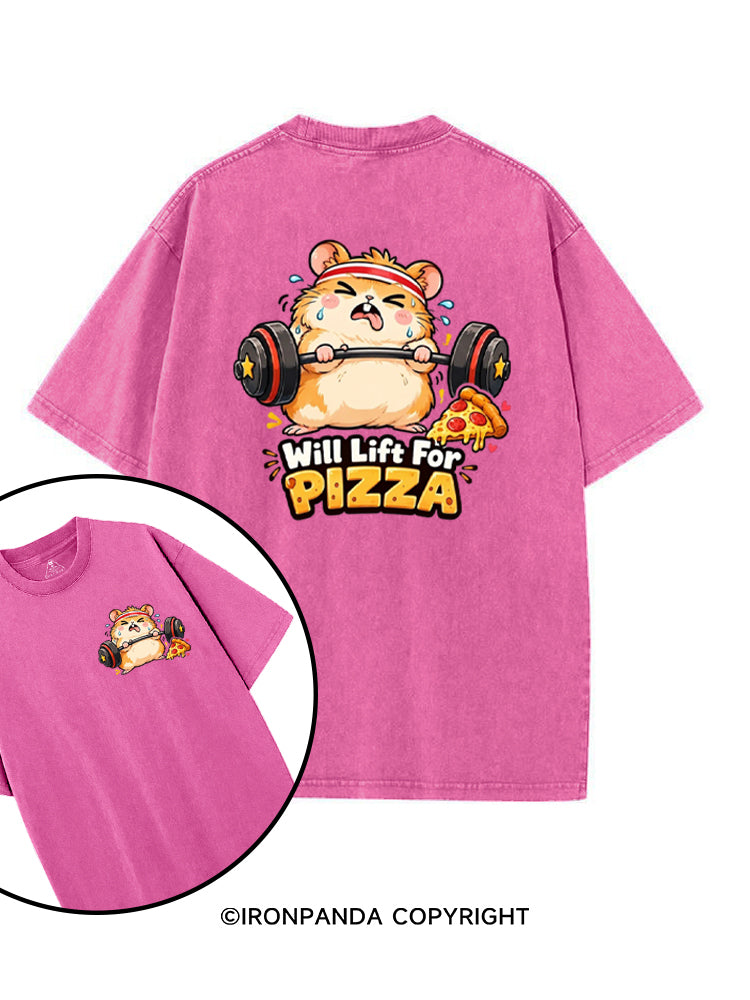 Will Lift For Pizza Funny printed Gym Shirt