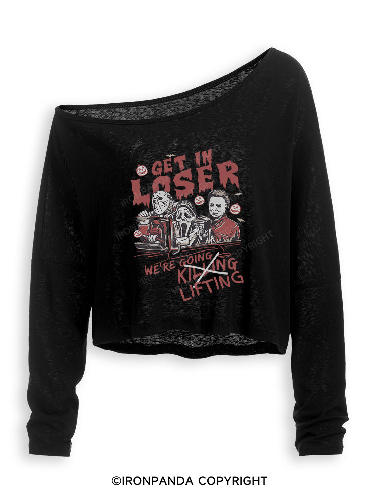 We’re Going Lifting Off Shoulder Long Sleeve Crop Top
