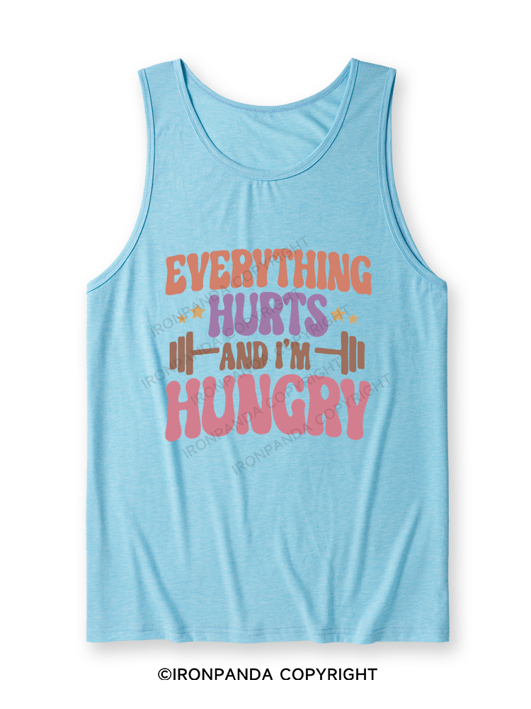 Everything Hurts and I'm Hungry Letter Ultra Soft Heather Tank