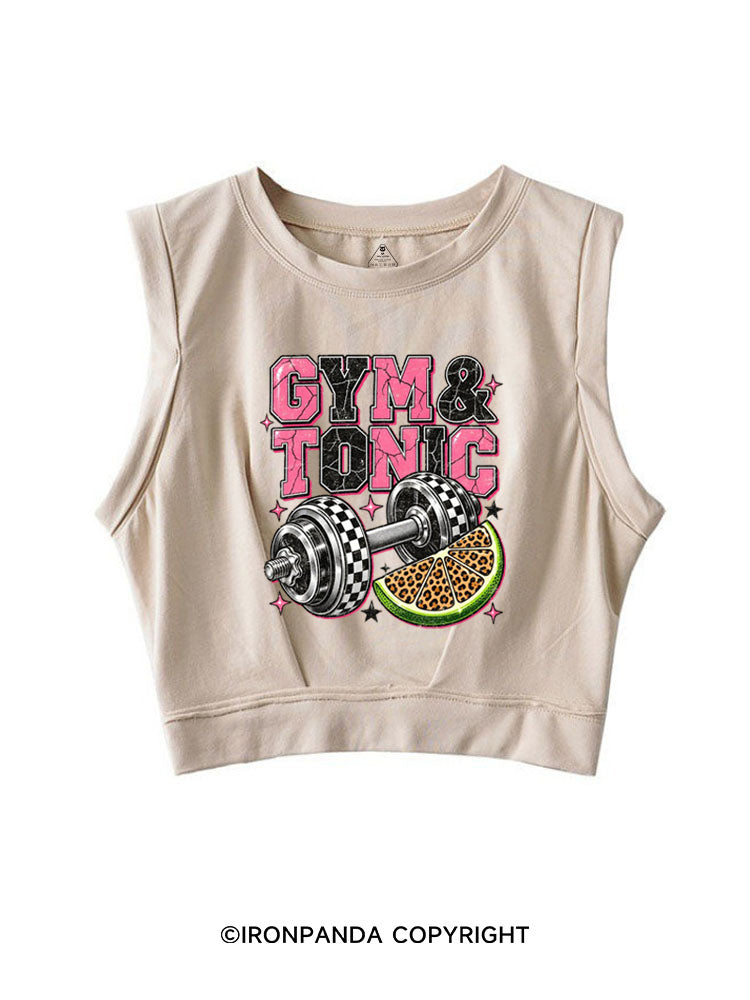 GYM & TONIC STAY STRONG STAY WILD SLEEVELESS CROP TOPS