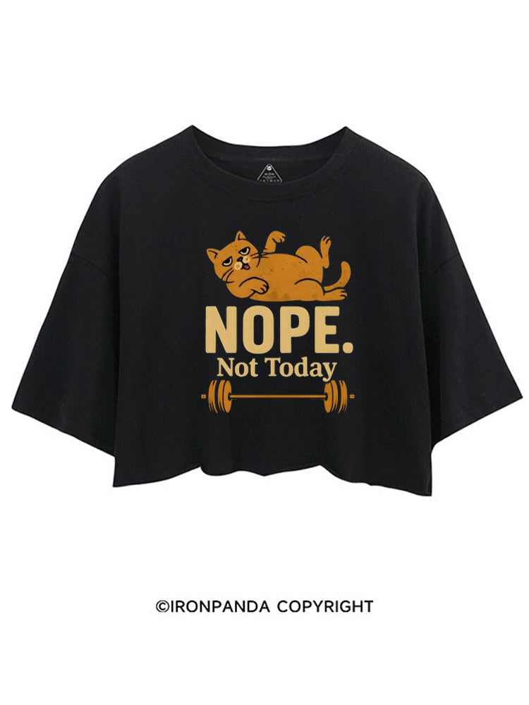 NOPE NOT TODAY LAZY CAT CROP TOPS