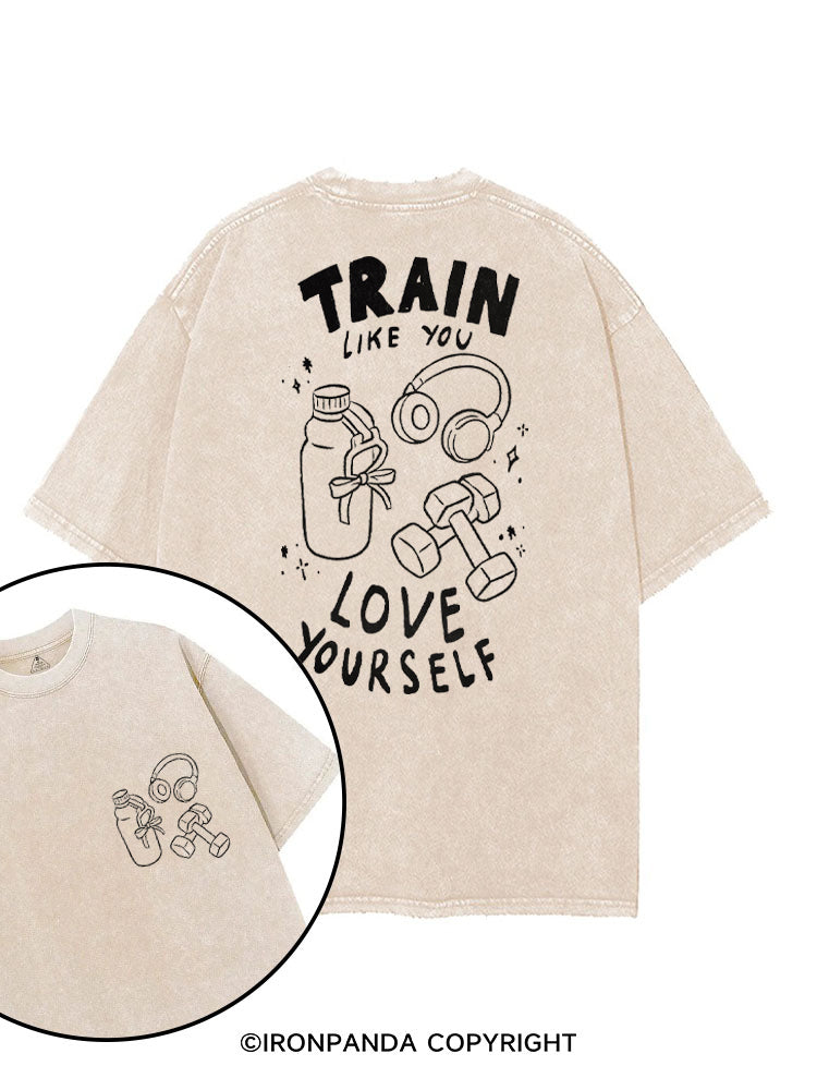 TRAIN LIKE YOU LOVE YOURSELF printed Gym Shirt
