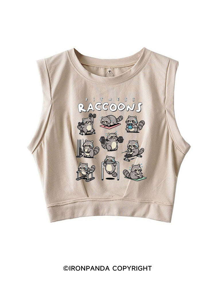 FITNESS RACCOONS SLEEVELESS CROP TOPS