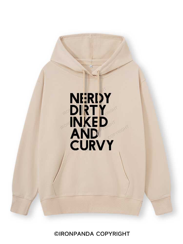 NERDY, DIRTY, INKED AND CURVY Classic Gym Hoodie