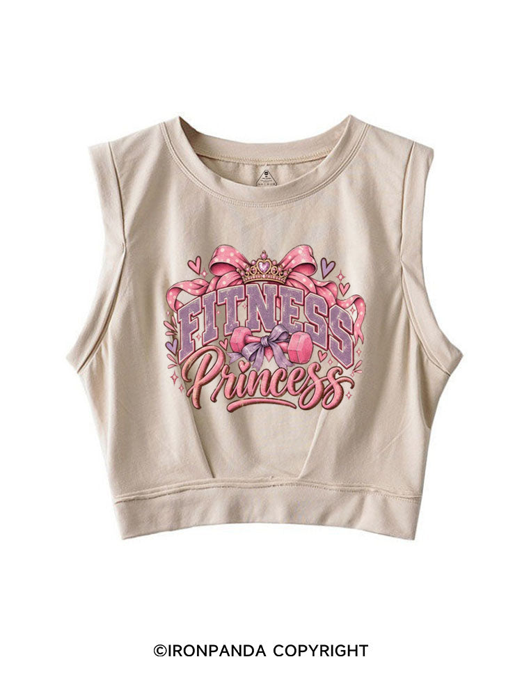 FITNESS PRINCESS STRONG SHINING VIBES SLEEVELESS CROP TOPS