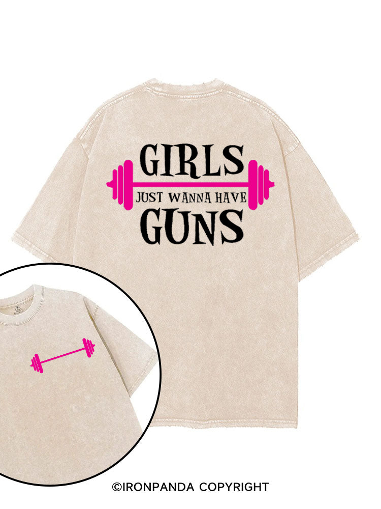 girls just wanna have guns girls bodybuilding printed Gym Shirt