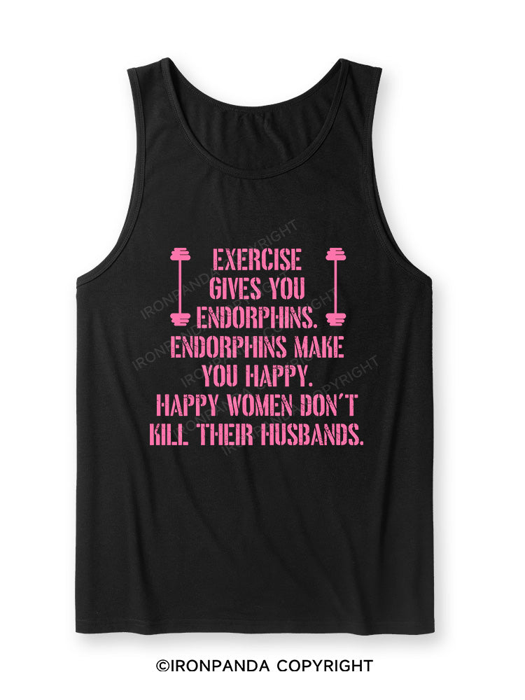 EXERCISE GIVES YOU ENDORPHINS PINK Ultra Soft Heather Tank