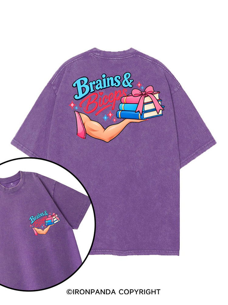 BRAINS & BICEPS printed Gym Shirt